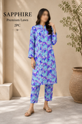 Sapphire Premium Lawn – Diamond Ikat All Over Print Unstitched 2 Piece