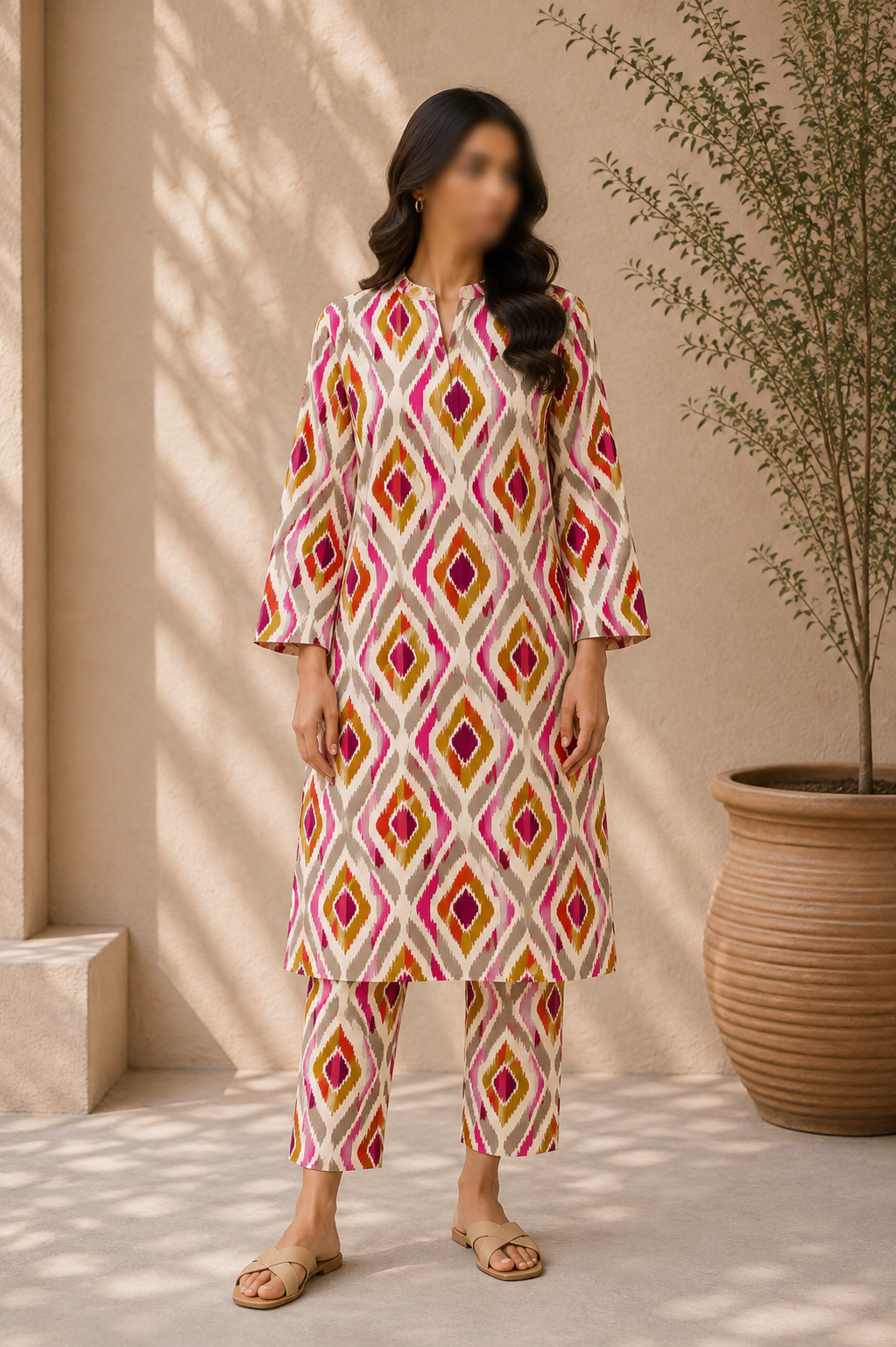 Sapphire Premium Lawn – Diamond Ikat All Over Print Unstitched 2 Piece