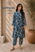 Sapphire Premium Lawn – Diamond Ikat All Over Print Unstitched 2 Piece